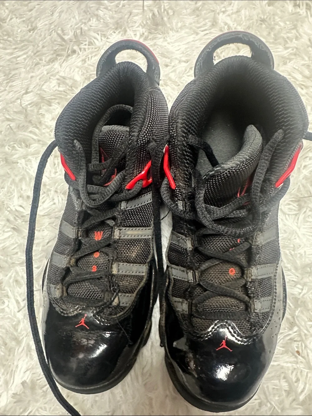 Nike Kids Black and Red High-Top Sneakers
